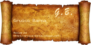 Gruics Barna névjegykártya